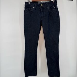 Beija Flor Brazil Beth Skinny Jeans Mid Rise Dark Blue Women's Size 6